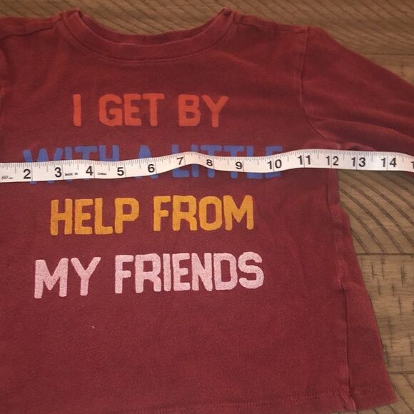 I Get By with a Little Help From My Friends Long Sleeve Cotton TShirt Junk Food - Picture 11 of 17